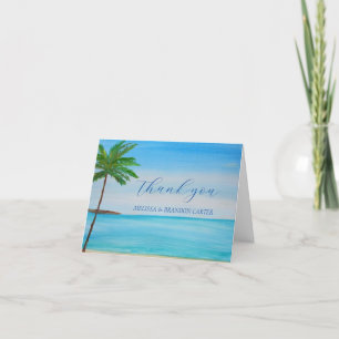 Tropicaler Strand Küsten-Sommer-Hochzeit Danke