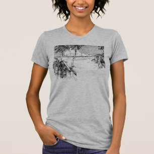 Tropicaler Strand Südwind Vintage Art T-Shirt