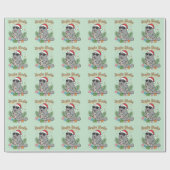 Tropicaler Weihnachtsmann-Manati mit Jingle Shells Geschenkpapier (Flach)