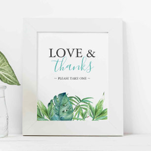 Tropicales Hochzeitsgeschenk-Schild am Strand Poster