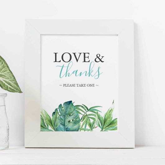 Tropicales Hochzeitsgeschenk-Schild am Strand Poster