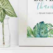 Tropicales Hochzeitsgeschenk-Schild am Strand Poster