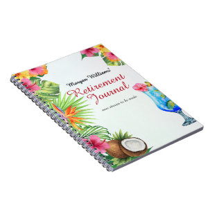 Tropicales Sommer-Ruhestands-Dinner- und Cocktailp Notizblock