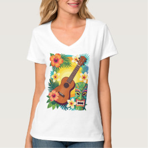 Tropicales Ukulele-Tiki-Luau-Party-Feeling T-Shirt