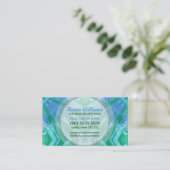 Tropicana Blue Aqua Green Textile Business Card Visitenkarte (Stehend Vorderseite)