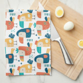 Tropicana und Vögel Geschirrtuch (Viertel Falte)