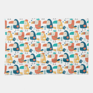 Tropicana und Vögel Geschirrtuch