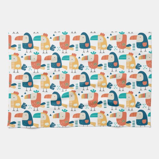 Tropicana und Vögel Geschirrtuch (Horizontal)