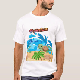 TropicAura Breathe Tropisches Strand-Schildkröten- T-Shirt