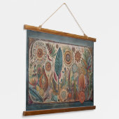 Tropicla Boho Art Panel Wall Hanging Wandteppich Mit Holzrahmen (Gewinkelt)