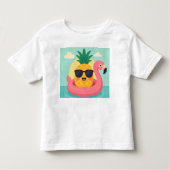 Tropicool-Ananas Flamingo Float Summer T - Shirt (Vorderseite)