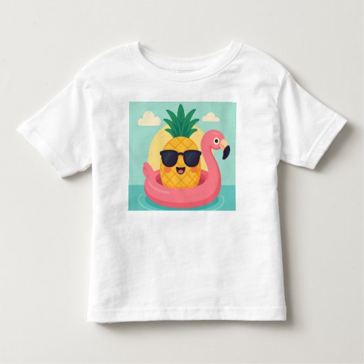 Tropicool-Ananas Flamingo Float Summer T - Shirt (Vorderseite)