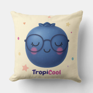 TropiCool Blueberry - Kawaii Fruchtwurfpilz Kissen