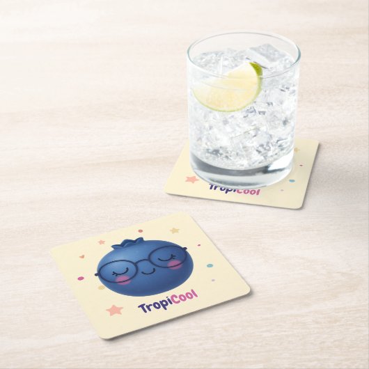 TropiCool Blueberry - Sweet & Cool Table Accent Rechteckiger Pappuntersetzer (Vor Ort)