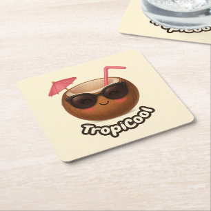 TropiCool Coconut - Fun Summer Paper Untersetzer