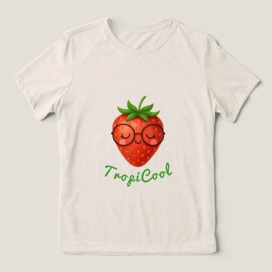 TropiCool Erdbeere - Niedlicher Sommer Tri-Blend Shirt (Design Vorderseite)
