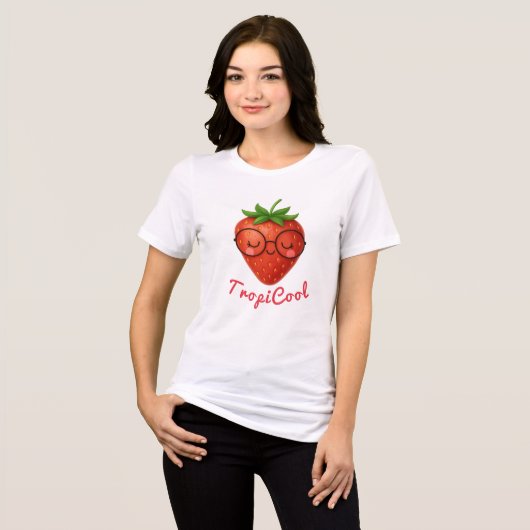 TropiCool Strawberry - Niedlicher Sommer T - Shirt (Vorderseite voll)