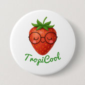 TropiCool Strawberry - Niedliches Glossy Button-Bu Button (Vorderseite)