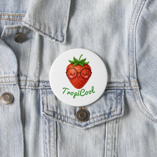 TropiCool Strawberry - Niedliches Glossy Button-Bu Button (Beispiel)