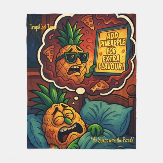 TropiCool Tony's Nightmare - Ananas auf Pizza Fleecedecke (Vorderseite)