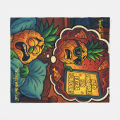 TropiCool Tony's Nightmare - Ananas auf Pizza Fleecedecke (Vorderseite (Horizontal))