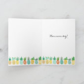 Tropics Birthday Pineaptern Muster | Grußkarte Karte (Innenseite)