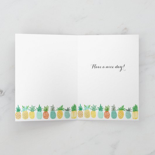 Tropics Birthday Pineaptern Muster | Grußkarte Karte (Innenseite)