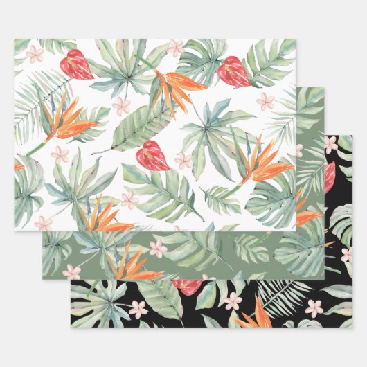 Tropics Blume Foliage Fantasy mit Monogram Geschenkpapier Set (Set)