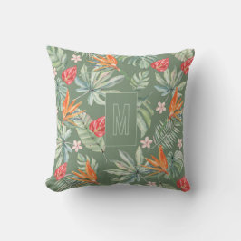 Tropics Blume Foliage Fantasy mit Monogram Kissen