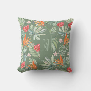 Tropics Blume Foliage Fantasy mit Monogram Kissen