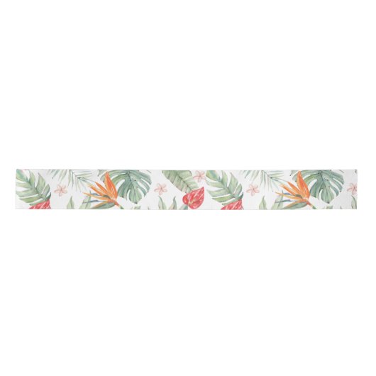 Tropics Blume Foliage Fantasy mit Monogram Satinband (Vorderseite)