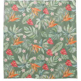 Tropics Blume und Foliage Fantasy Pattern Duschvorhang