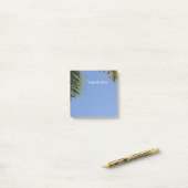 Tropics Palm Fronds Sky Blue individuell anpassbar Post-it Klebezettel (Auf Schreibtisch)