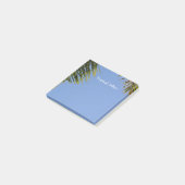 Tropics Palm Fronds Sky Blue individuell anpassbar Post-it Klebezettel (angewinkelt)