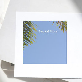 Tropics Palm Fronds Sky Blue individuell anpassbar Post-it Klebezettel