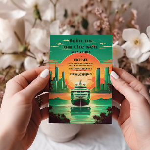 Tropics Seascape Beach Cruise Wedding Einladung