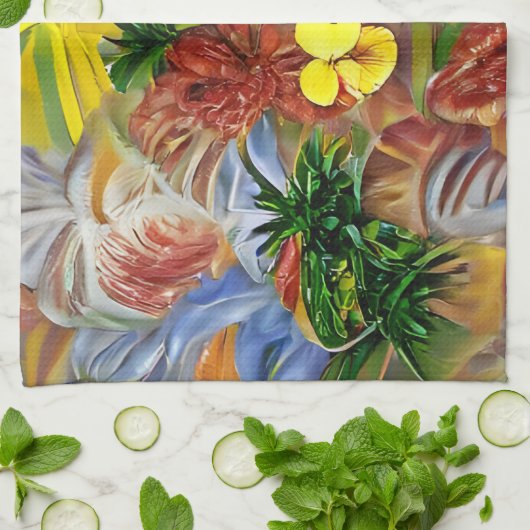 Tropisch Abstrakt Geschirrtuch (Gefaltet)