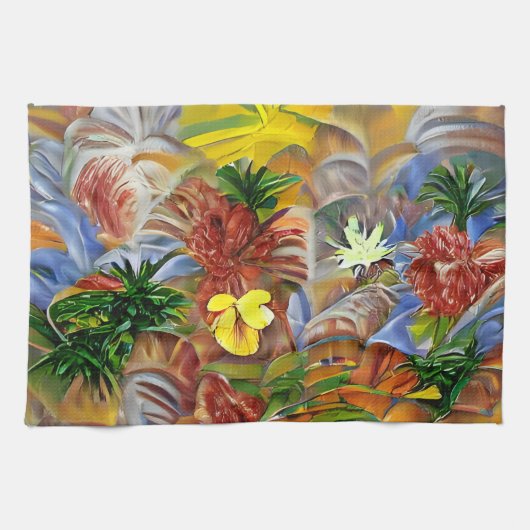 Tropisch Abstrakt Geschirrtuch (Horizontal)