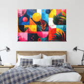 Tropisch abstrakt leinwanddruck (Insitu (Schlafzimmer))