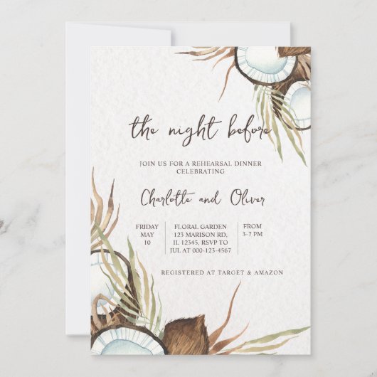 Tropisch am Abend vor der Probe Einladung (Vorderseite)