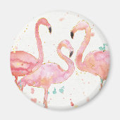 tropisch | Ansammlung Flamingos Magnet (Vorne)