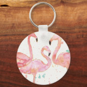 tropisch | Ansammlung Flamingos Schlüsselanhänger (Vorderseite)