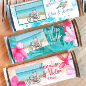 Tropisch Aquamarin, rosa Hochzeitscreme, Candy Bar Flyer
