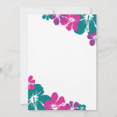 Tropisch Aquamarin rosa Lila Hibiskus Hochzeit Einladung (Rückseite)