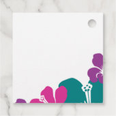 Tropisch Aquamarin rosa Lila Hibiskus Platz Geschenkanhänger (Rückseite)