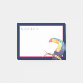 tropisch | Aquarellfarben Toucan Post-it Klebezettel (Vorderseite)