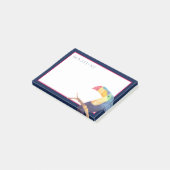 tropisch | Aquarellfarben Toucan Post-it Klebezettel (angewinkelt)