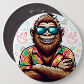 Tropisch/Beach yeti/bigfoot Button (Vorne & Hinten)