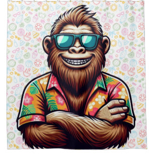 Tropisch/Beach yeti/bigfoot Duschvorhang