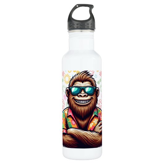 Tropisch/Beach yeti/bigfoot Edelstahlflasche (Vorderseite)